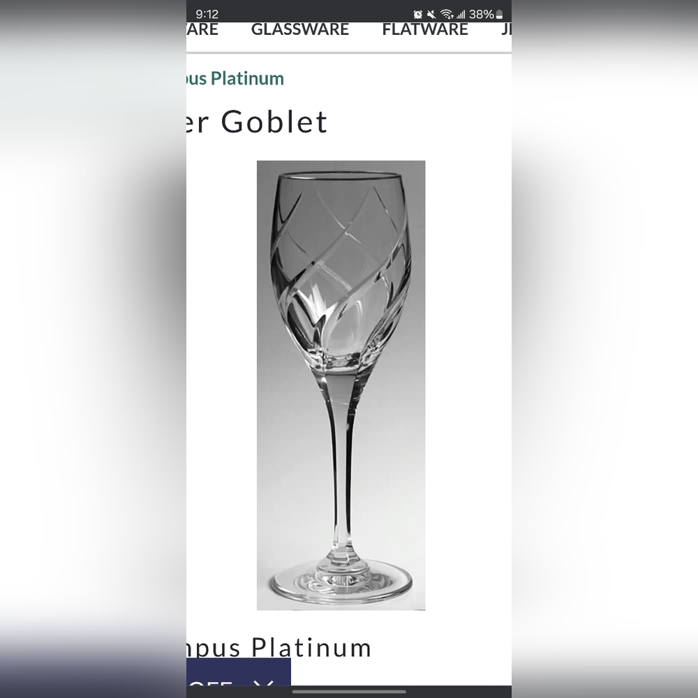 Mikasa Olympus Platinum water goblets.